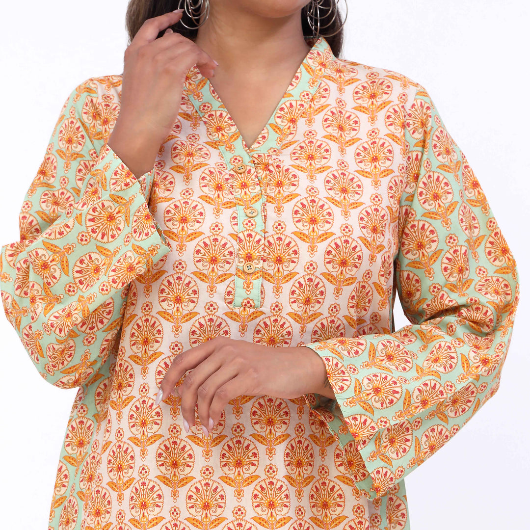 2PC- Cotton Cambric Printed Suit PW5066