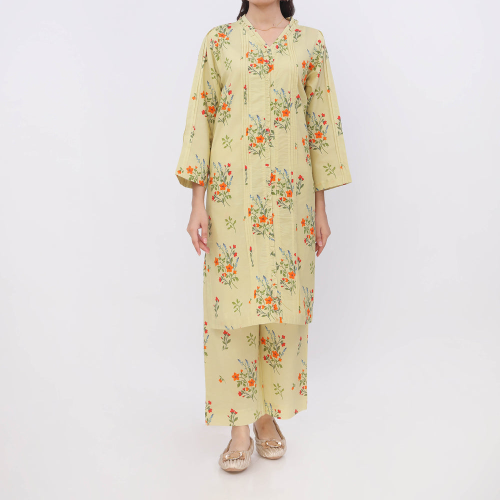 2PC- Digital Printed Cotton Cambric Co-Ord Set   PW5067