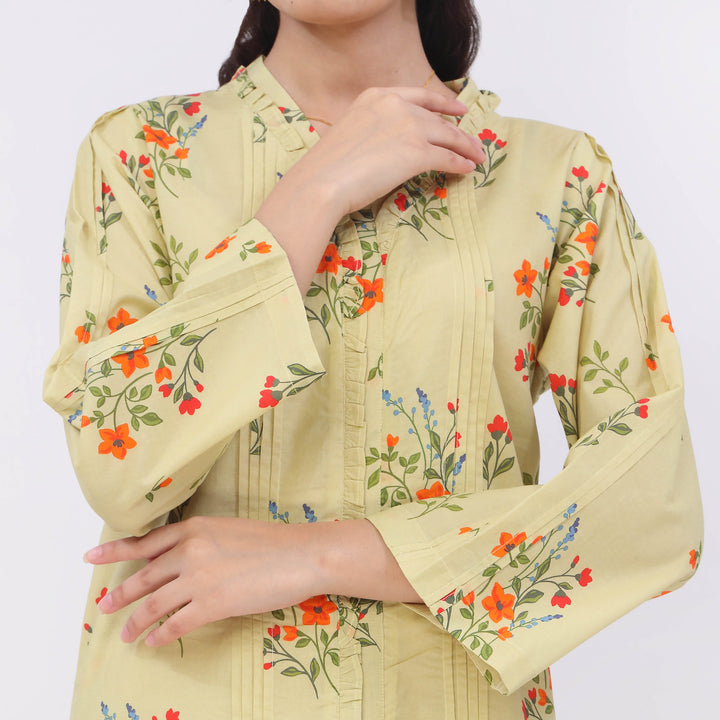 2PC- Digital Printed Cotton Cambric Co-Ord Set   PW5067