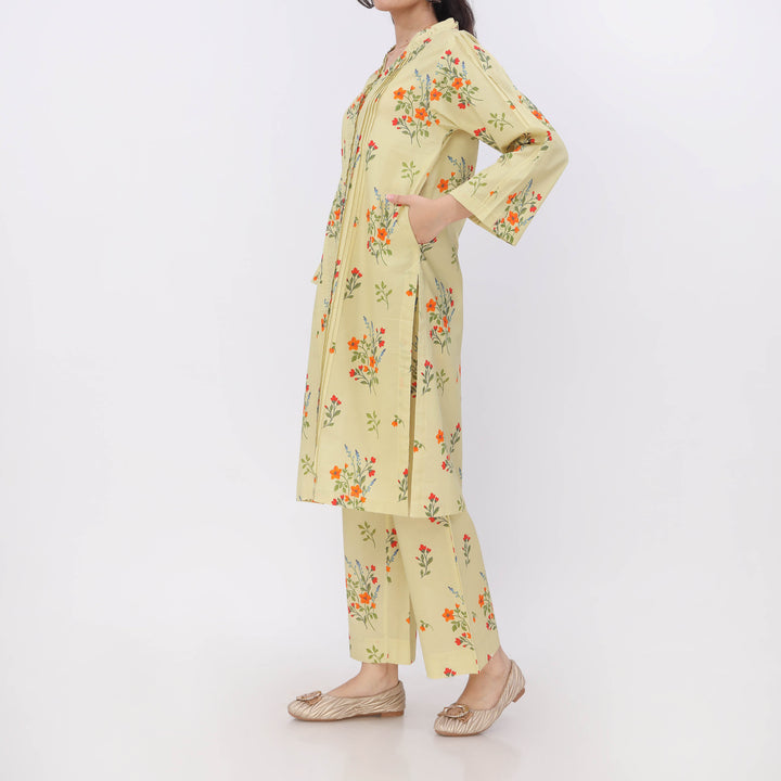 2PC- Digital Printed Cotton Cambric Co-Ord Set   PW5067