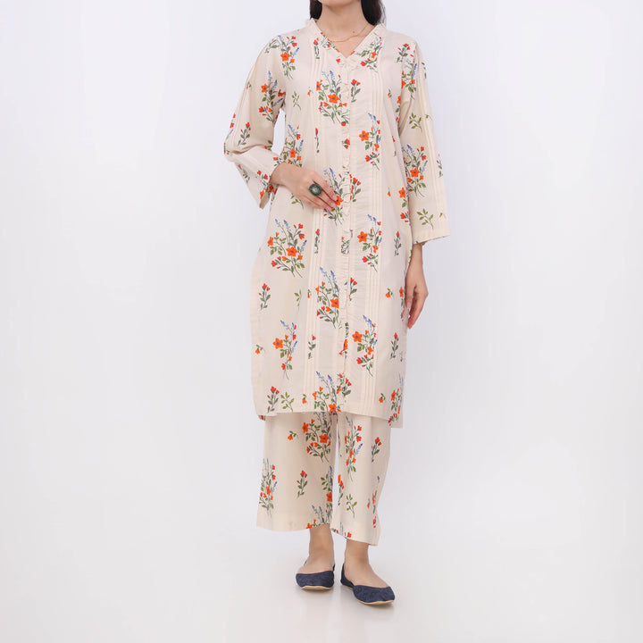 2PC- Digital Printed Cotton Cambric Co-Ord Set PW5068