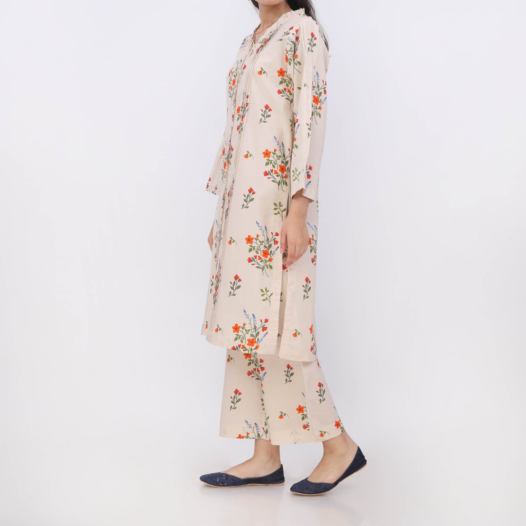 2PC- Digital Printed Cotton Cambric Co-Ord Set PW5068