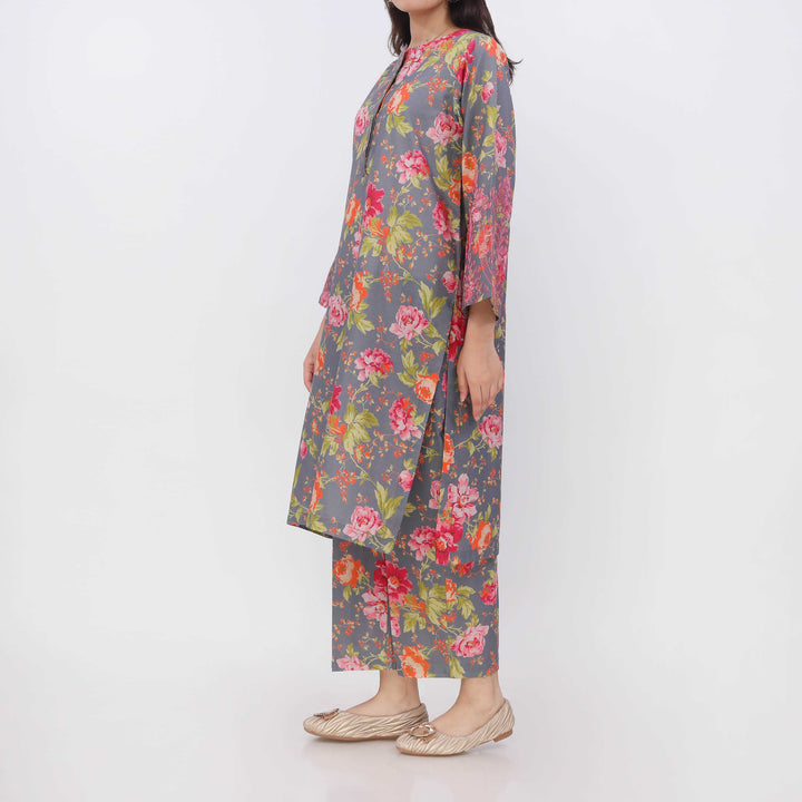 2PC- Digital Printed Cotton Cambric Co-Ord Set PW5069