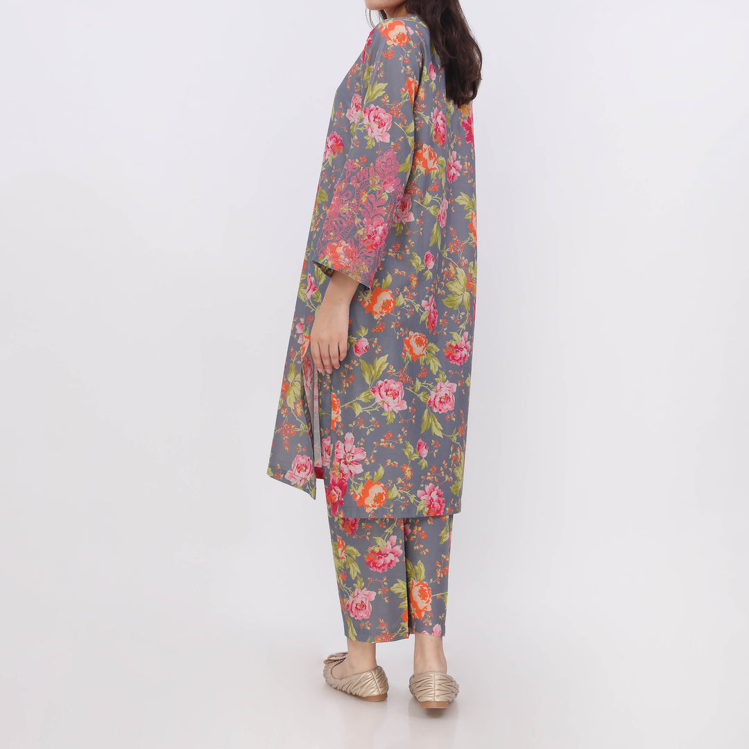 2PC- Digital Printed Cotton Cambric Co-Ord Set PW5069