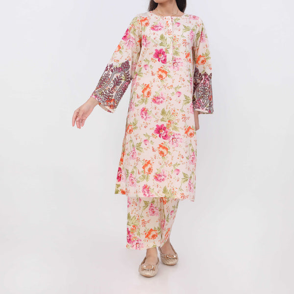 2PC- Digital Printed Cotton Cambric Co-Ord Set PW5070