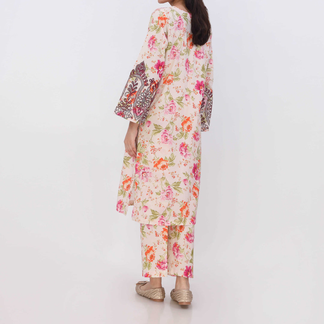 2PC- Digital Printed Cotton Cambric Co-Ord Set PW5070