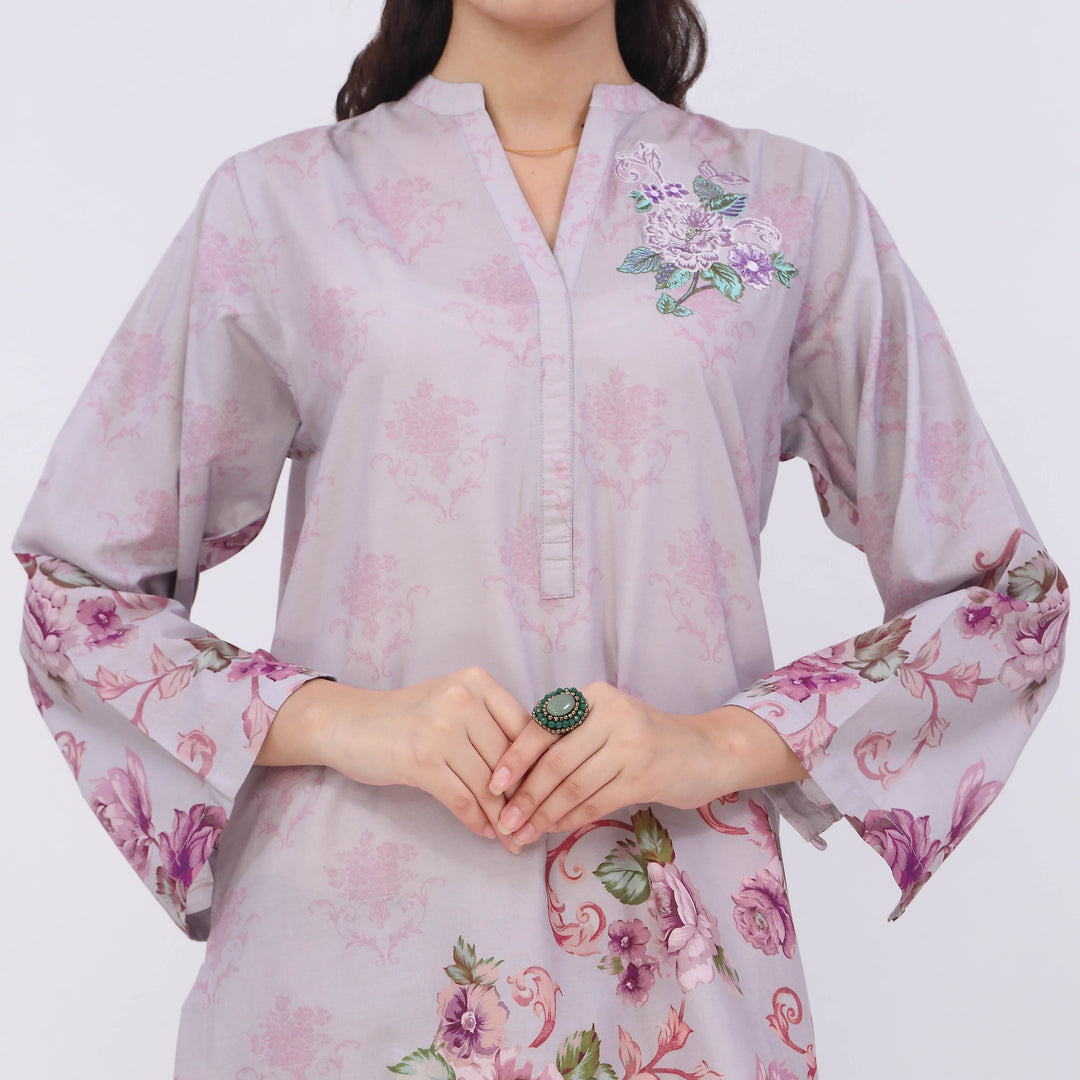 2PC- Digital Printed Cotton Cambric Suit PW5071