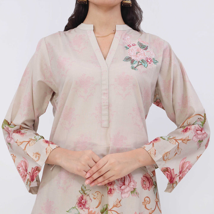 2PC- Digital Printed Cotton Cambric Suit PW5072