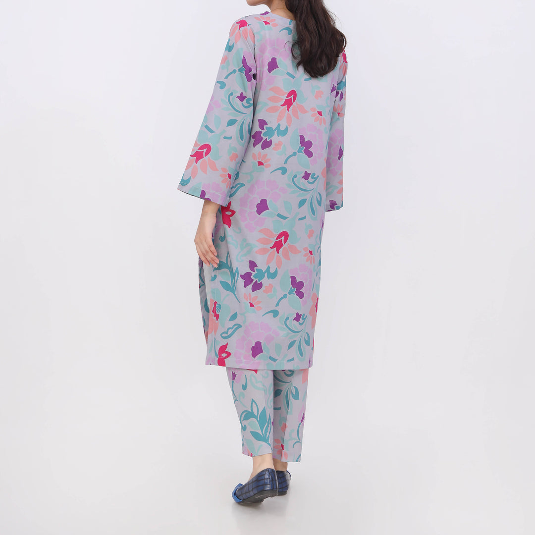 2PC- Digital Printed Cotton Cambric Co-Ord Set PW5073
