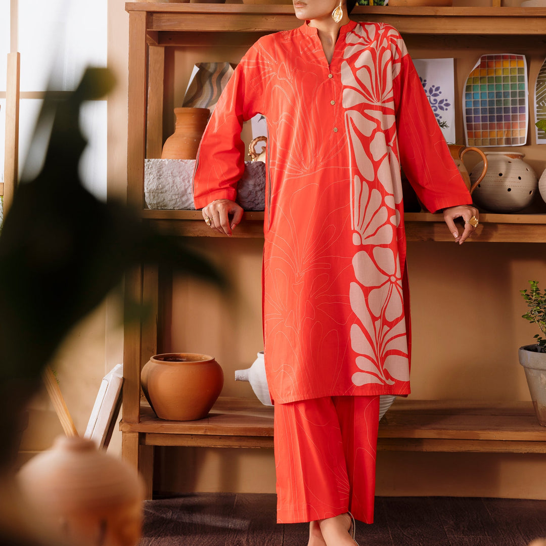 2PC- Printed Cambric Suit PW5081