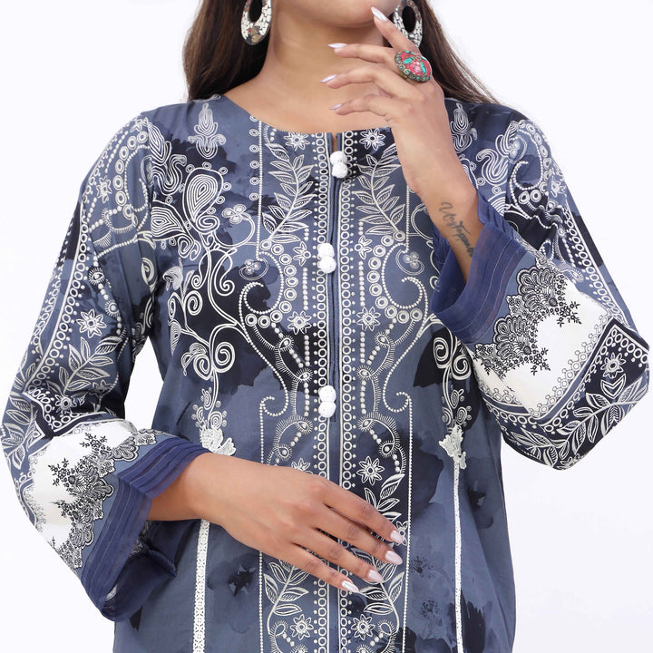 3PC- Printed Cambric Suit PW5087