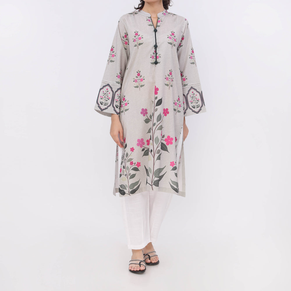 1PC- Digital Printed Cotton Cambric Shirt PW5091