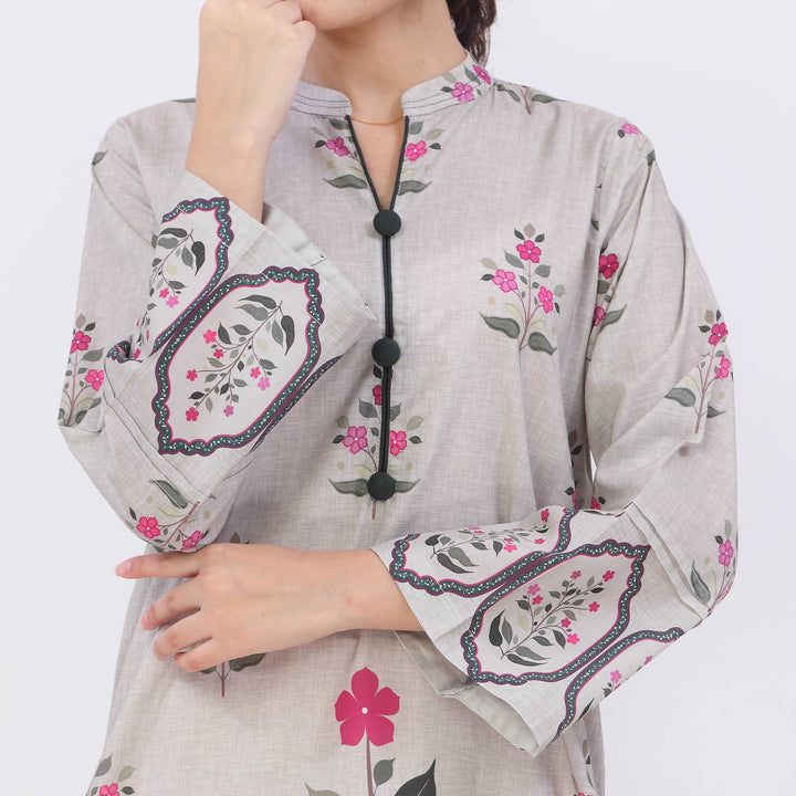 1PC- Digital Printed Cotton Cambric Shirt PW5091