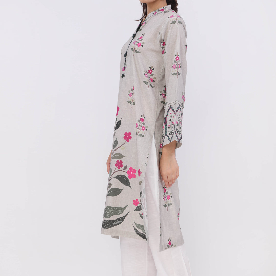 1PC- Digital Printed Cotton Cambric Shirt PW5091