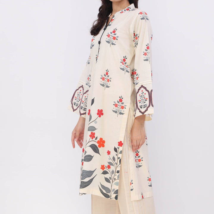 1PC- Digital Printed Cotton Cambric Shirt PW5092