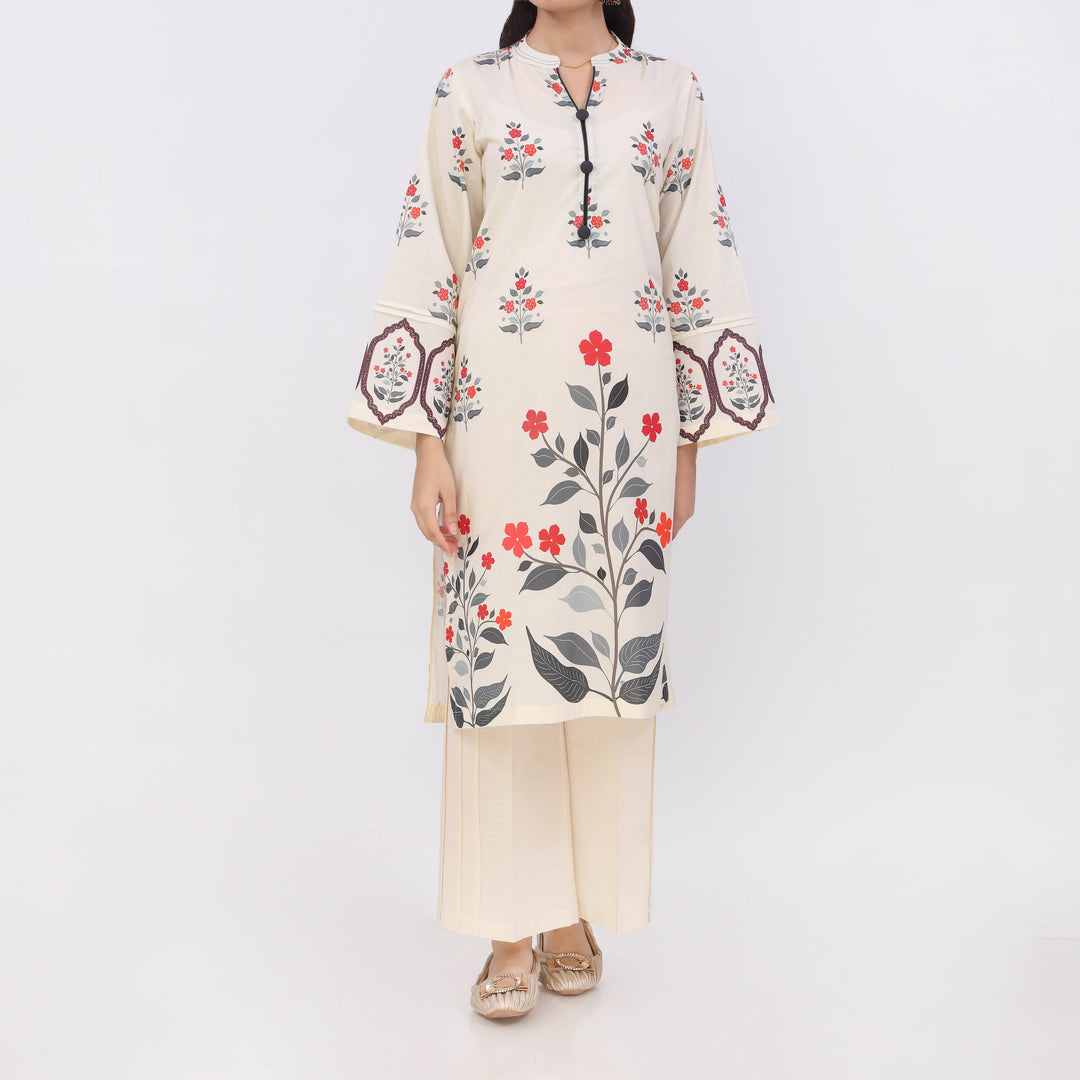 1PC- Digital Printed Cotton Cambric Shirt PW5092