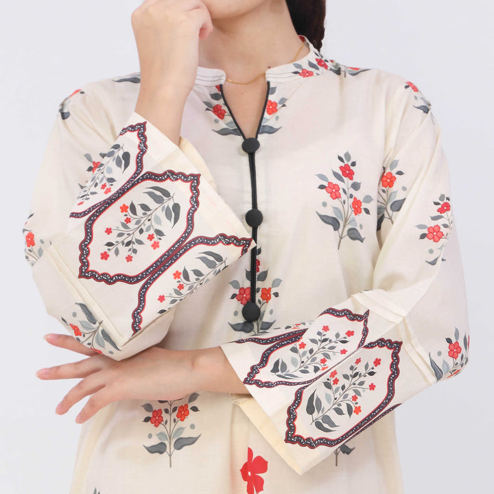 1PC- Digital Printed Cotton Cambric Shirt PW5092