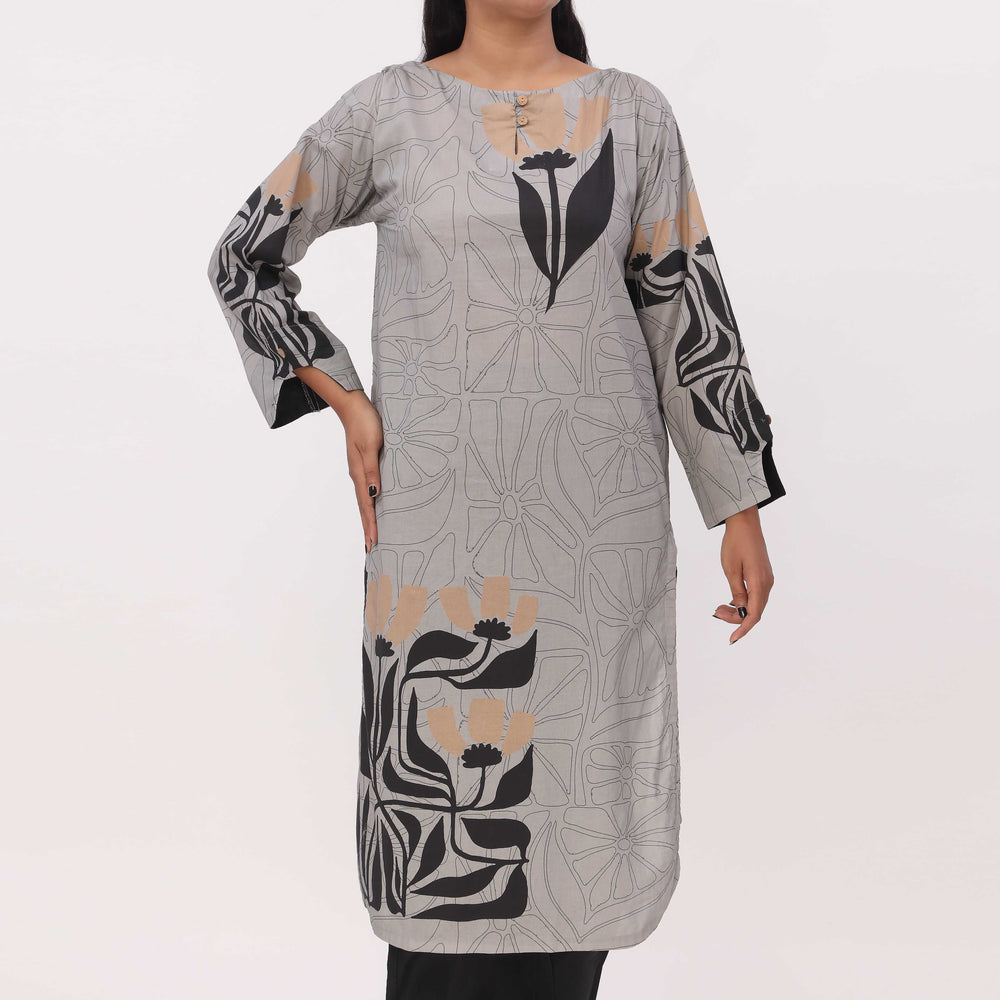 1PC- Digital Printed Cotton Cambric Shirt PW5093