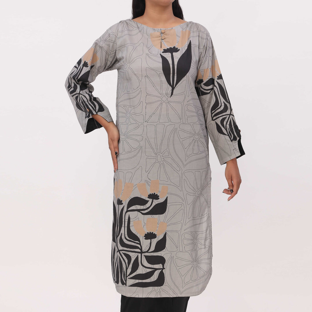 1PC- Digital Printed Cotton Cambric Shirt PW5093