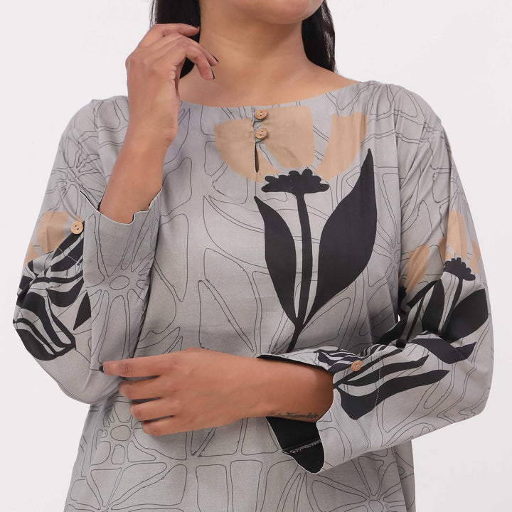 1PC- Digital Printed Cotton Cambric Shirt PW5093