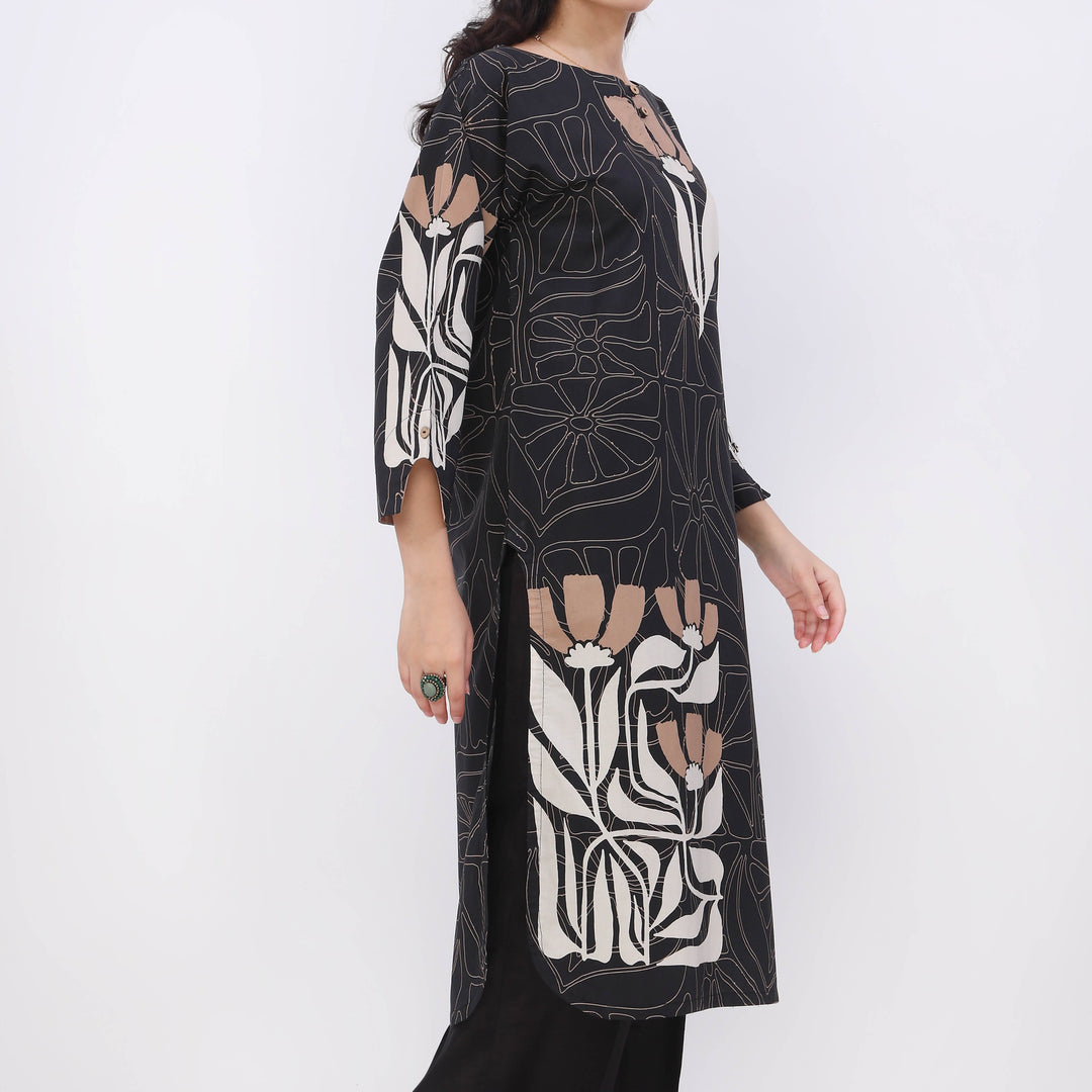 1PC- Digital Printed Cotton Cambric Shirt PW5094