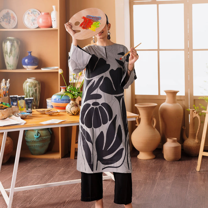 1PC- Printed Cambric Shirt PW5095