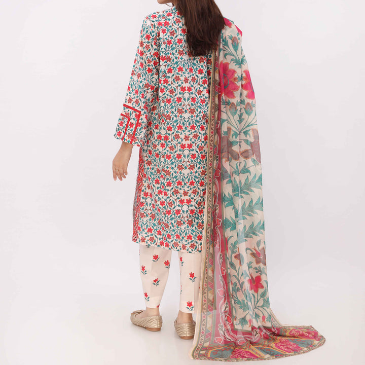 3PC Digital Printed Cotton Cambric Suit PW5098