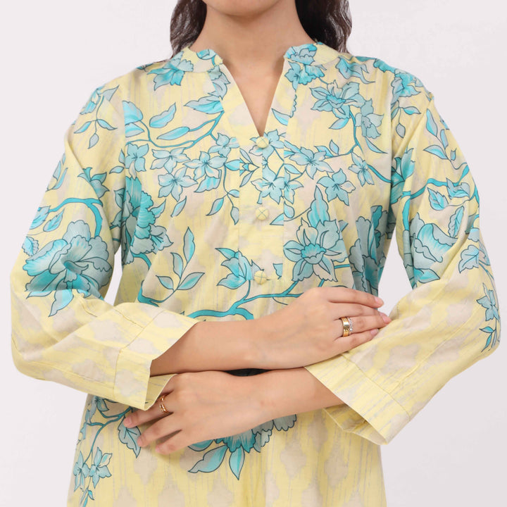 2PC Digital Printed Cotton Cambric Co-Ord Set PW5102