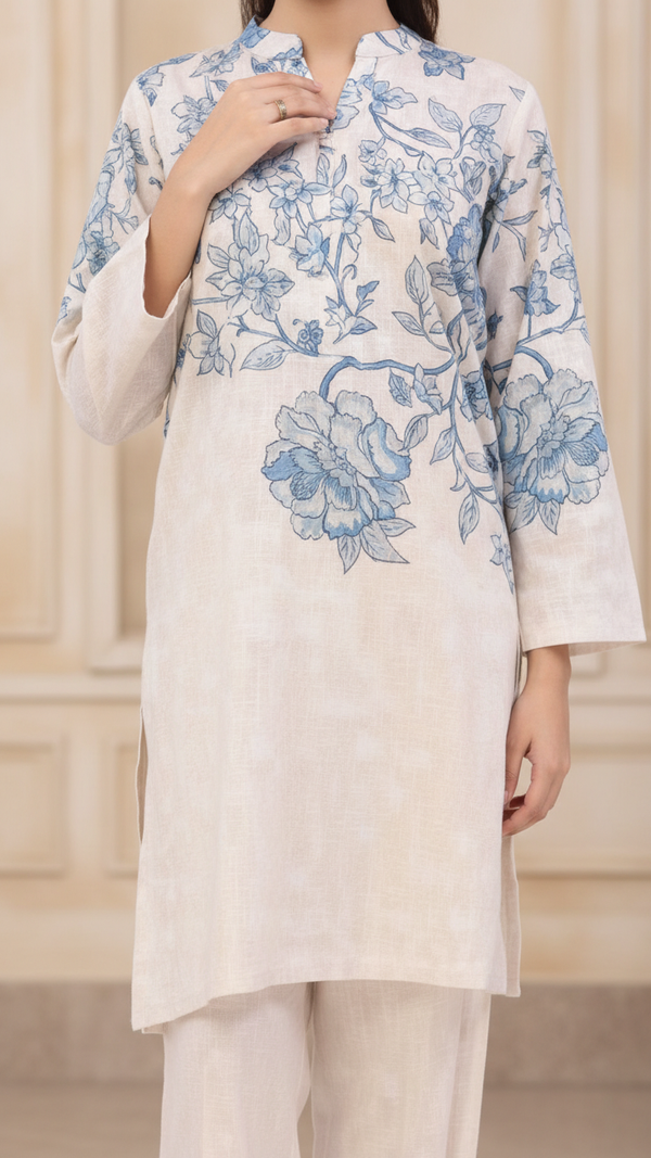 2PC Digital Printed Cotton Cambric Co-Ord Set PW5103