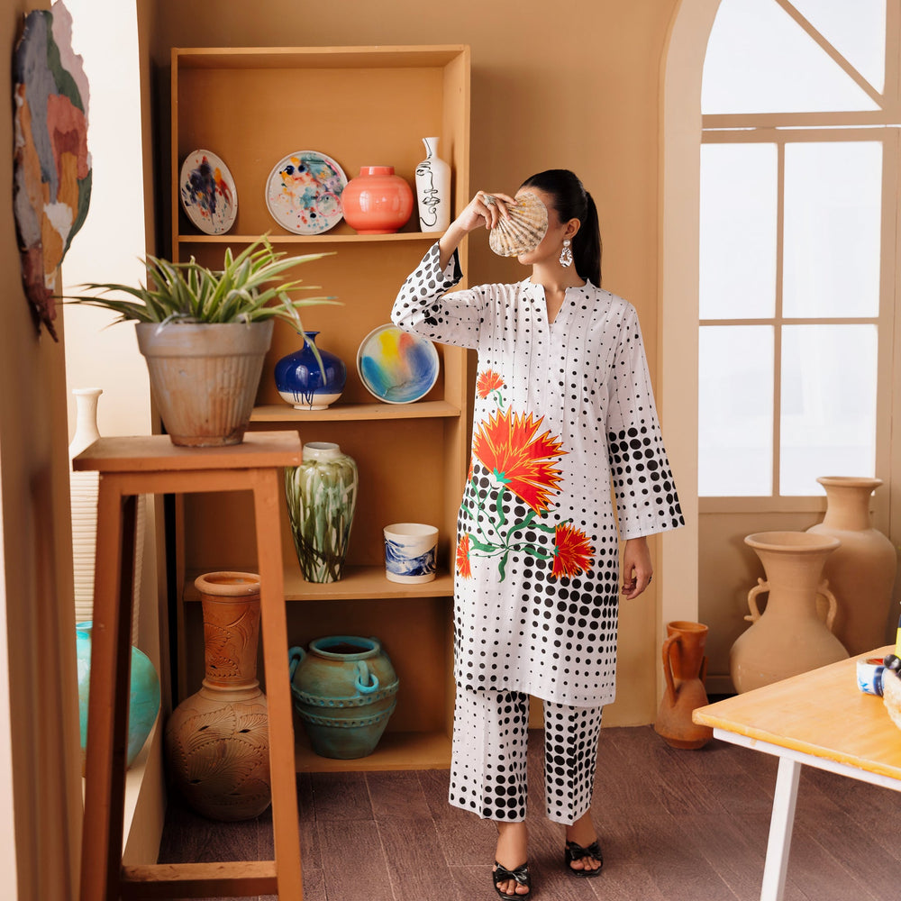 2PC- Printed Cambric Suit PW5104