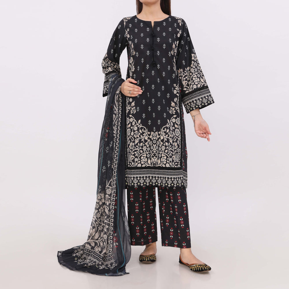 3PC Printed Cambric Suit