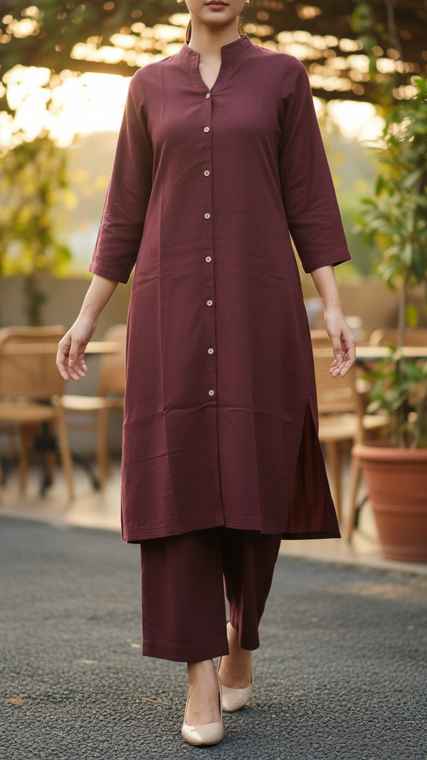 2 PC Dyed Slub Khaddar Suit PW5174