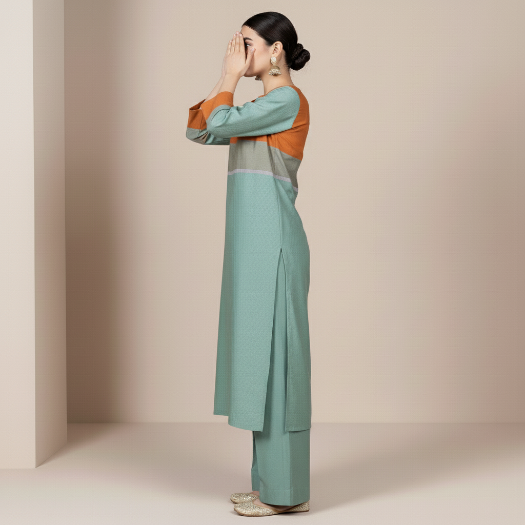 2PC Yarn Dyed Viscose Staple Suit PW5175