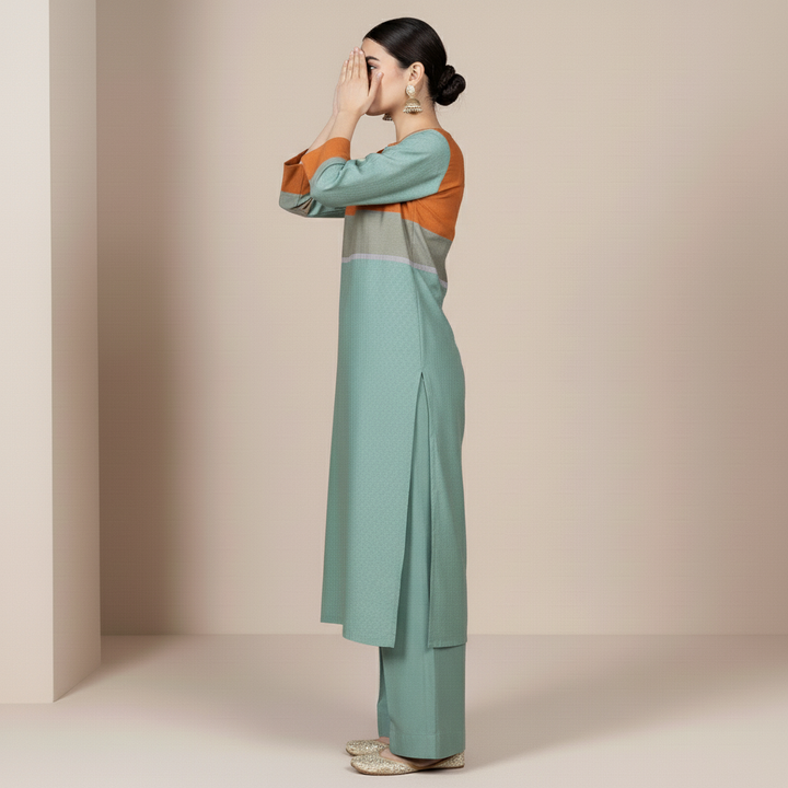 2PC Yarn Dyed Viscose Staple Suit PW5175