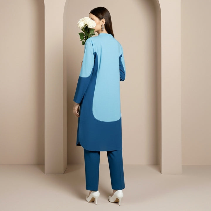 2PC Solid Dyed Slub Khaddar Blocking Effect Suit PW5180