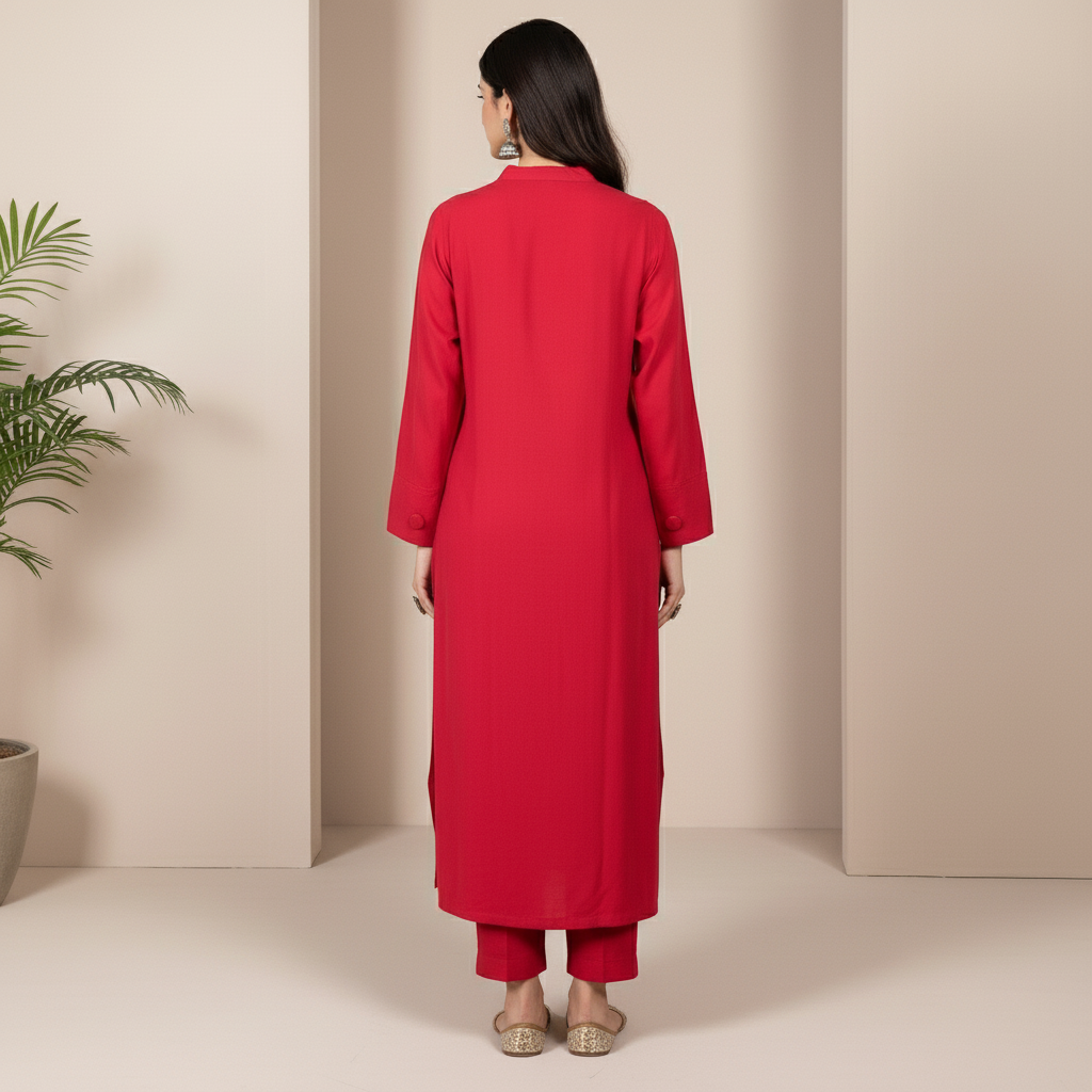 2PC Solid Dyed Slub Khaddar Suit PW5182