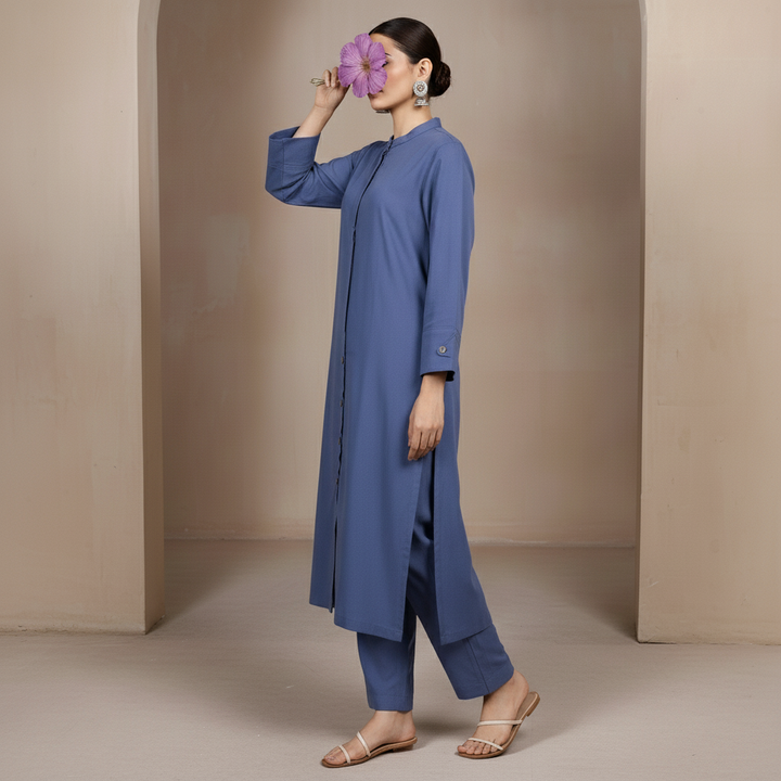 2PC Solid Dyed Slub Khaddar Suit PW5183