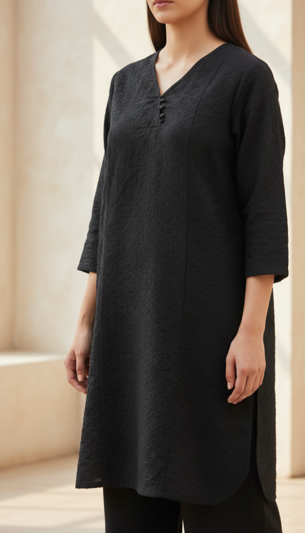 Black Chiken Kari Cotton Schiffli Shirt PW5197