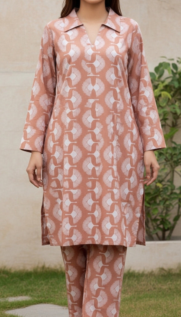 2 PC Digital Printed Cotton Cambric Suit PW5206