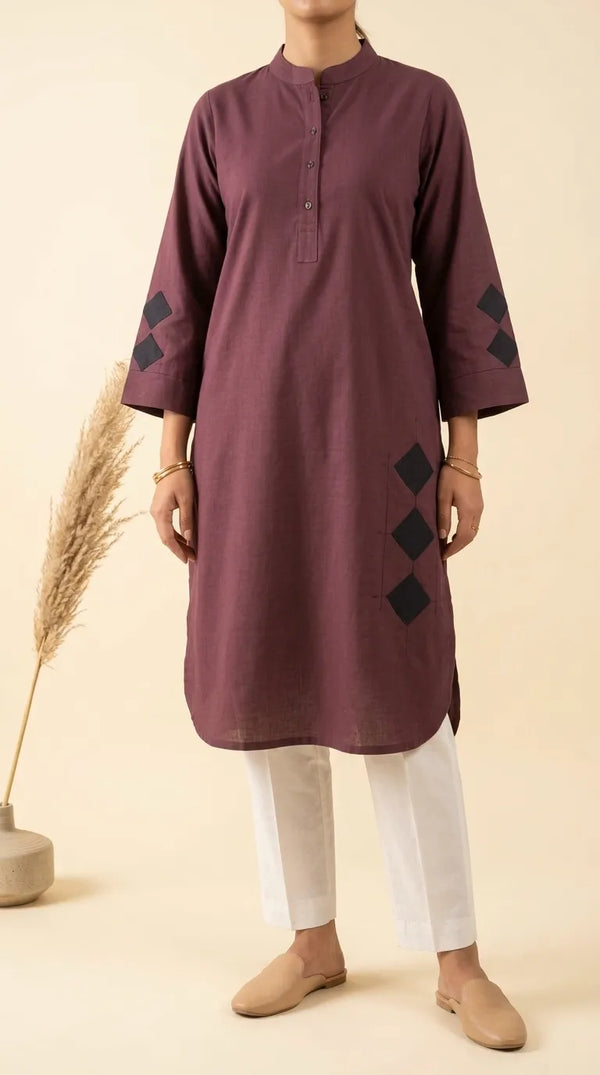 Embellished Khaddar Shirt PW521505