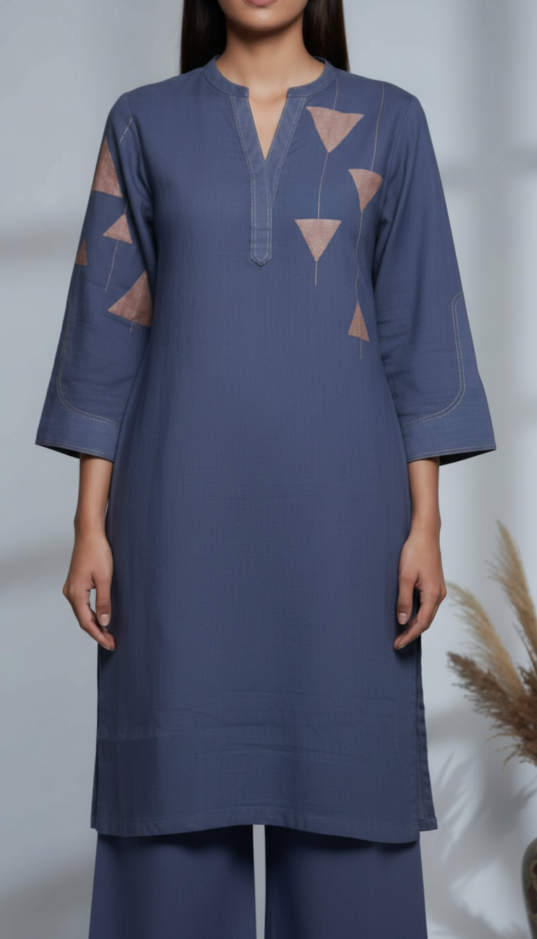 Dyed Slub Khaddar Shirt PW5216