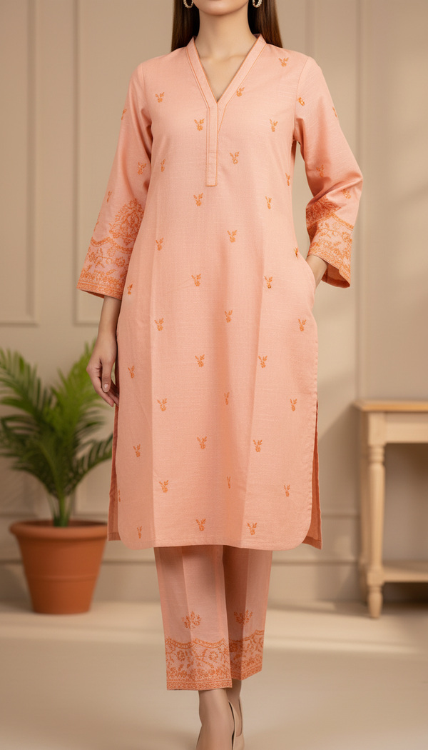 Embroidered Slub Khadar Shirt PW5227