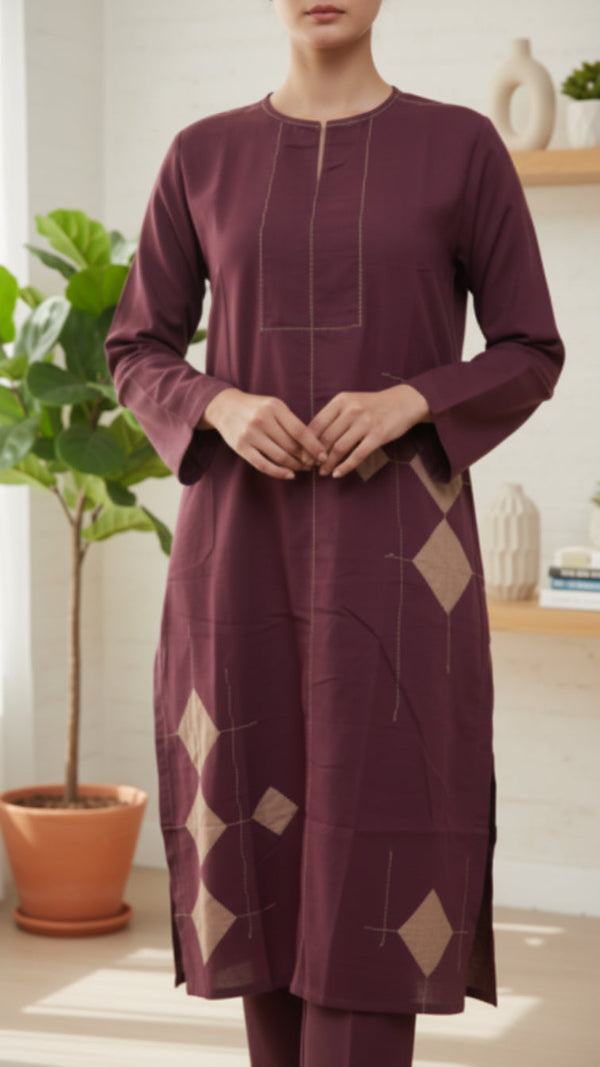 Dyed Slub Khaddar Shirt PW5236