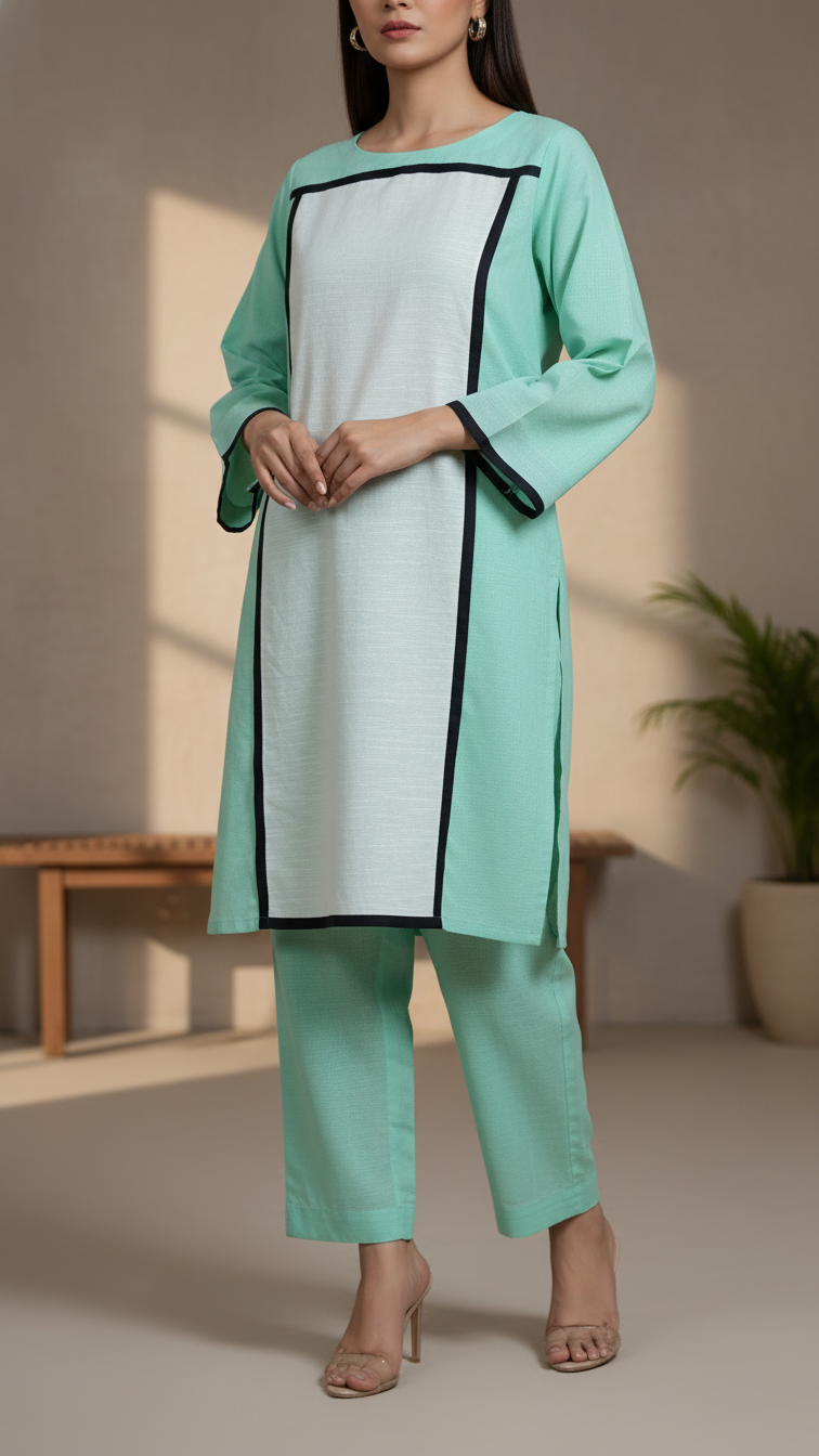 2 PC Dyed Slub Khaddar Suit PW5253