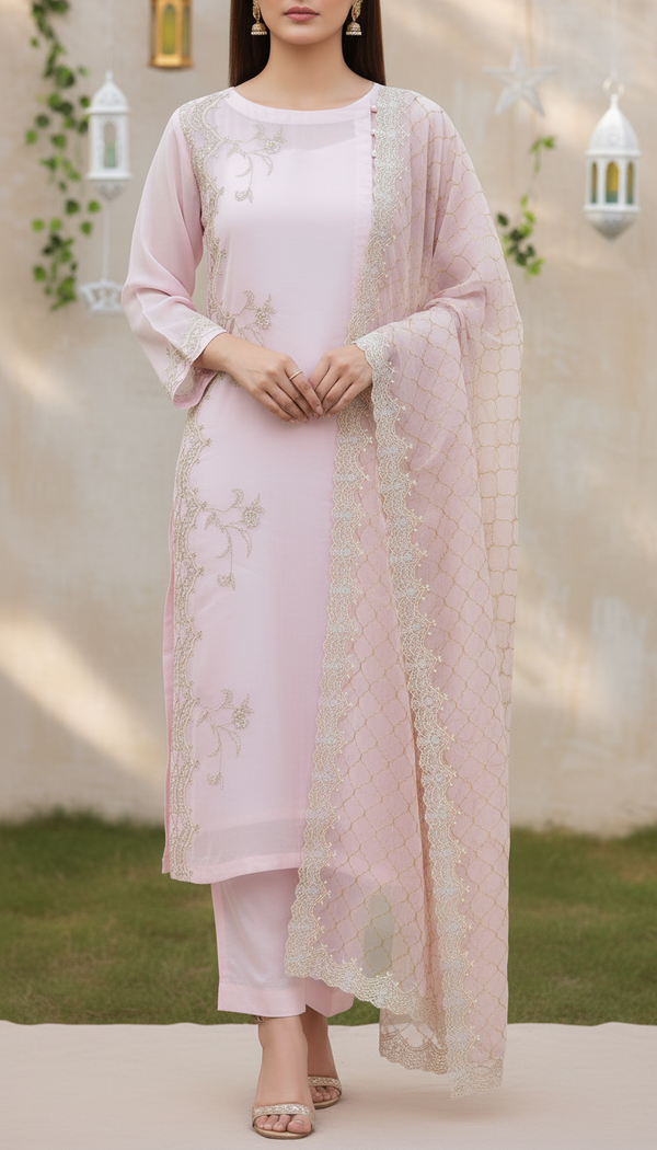 Embroiderd Chiffon Suit PW5263