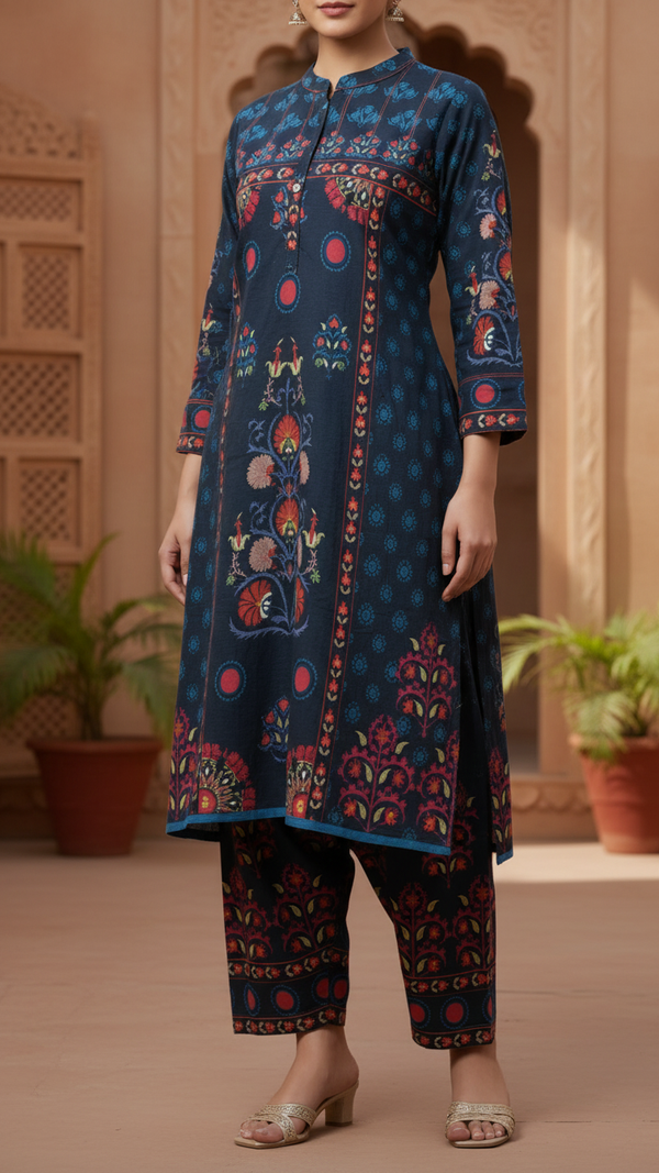 2 PC Digital Printed Slub Khaddar Suit PW5269