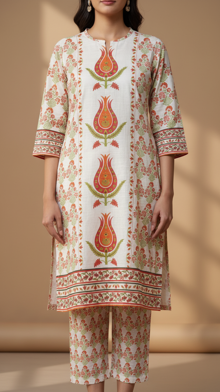 2 PC Digital Printed Slub Khaddar Suit PW5282