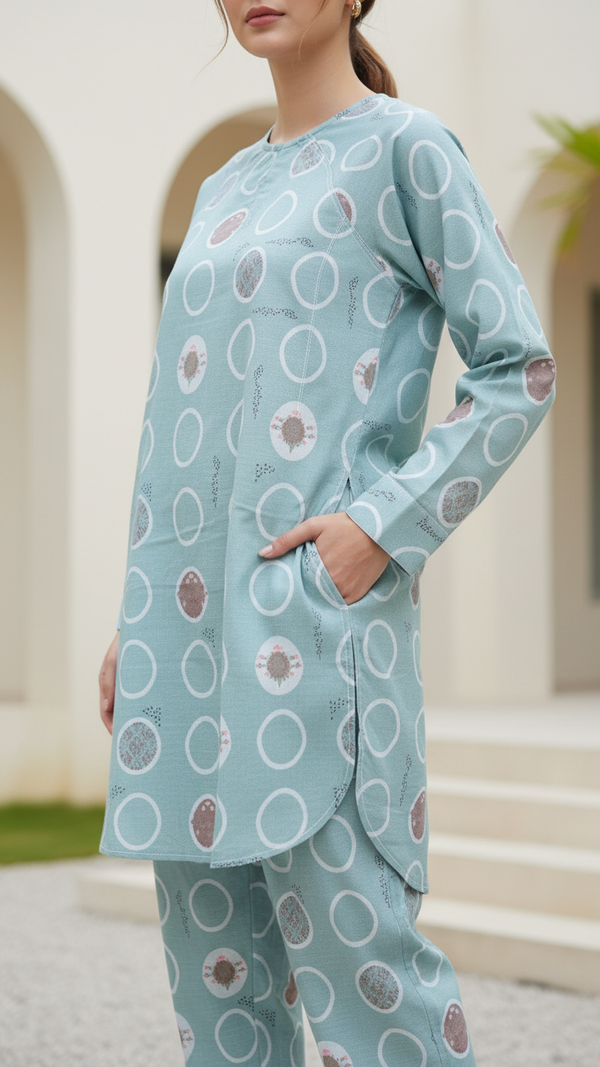 2 PC Digital Printed Slub Khaddar Suit PW5293