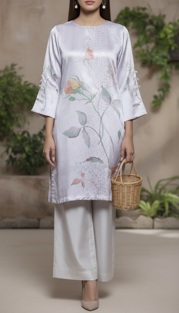 Off/White Digital Printed Shamouse Silk Shirt PW5321