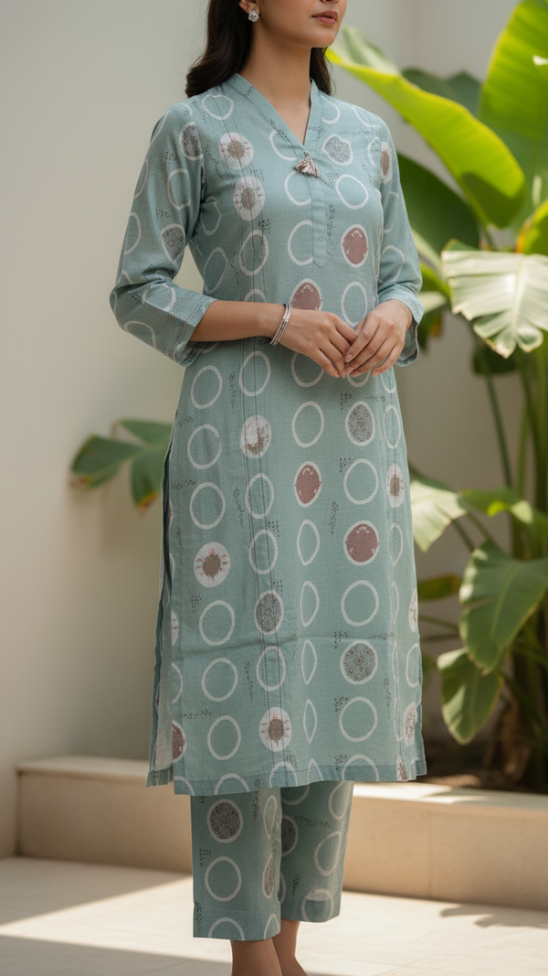 2 PC Digital Printed Slub Khaddar Suit PW5328